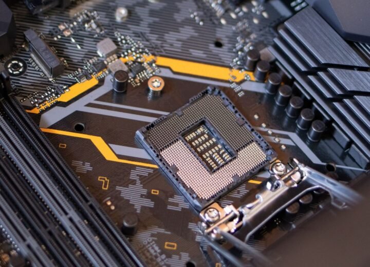 Close-up of a computer circuit board