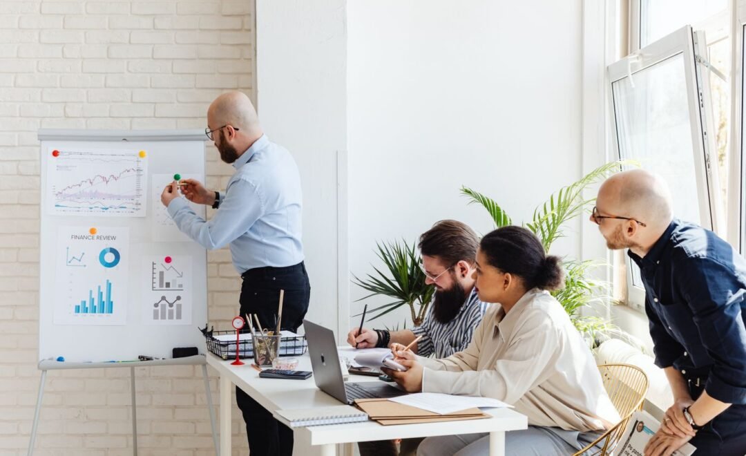 Presenting a content plan on a whiteboard